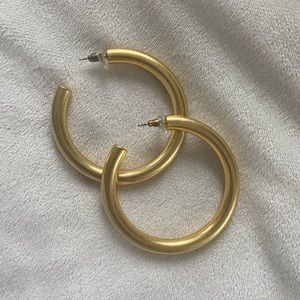 Madewell Large Gold Plated Brass Hoops